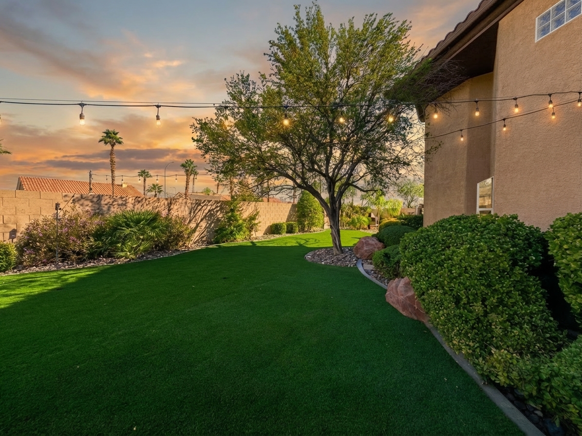 Before: bare dirt backyard in Las Vegas before landscaping